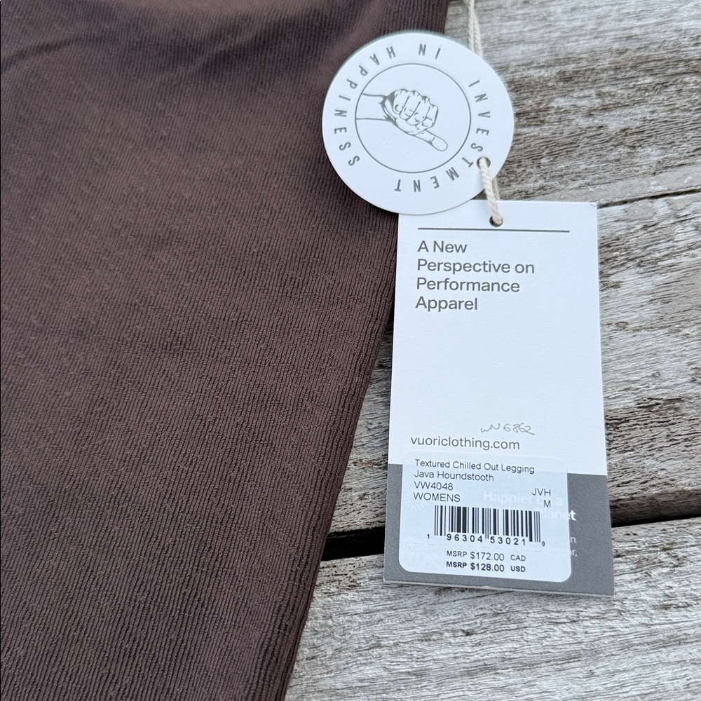 VUORI Textured Chilled Out Legging JAVA BROWN SIZE MEDIUM NWT - Picture 3 of 7